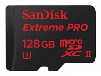 SanDisk Extreme Pro - flash-minneskort - 128 GB - mikroSDXC UHS-II SDSQXPJ-128G-GN6M3