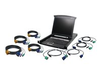 IOGEAR GCL1808KIT 8-Port LCD KVM Switch with USB and PS/2 Cable Set - KVM-konsol - 17" - TAA-kompatibel GCL1808KIT