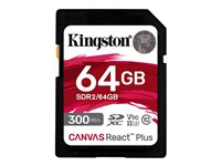 Kingston Canvas React Plus - flash-minneskort - 64 GB - SDXC UHS-II SDR2/64GB