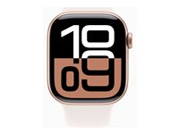 Apple Watch Series 10 (GPS + Cellular) - guldrosa aluminium - smart klocka med sportband - light blush - 64 GB MWXA3QN/A