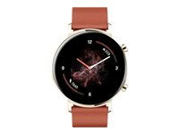 Huawei Watch GT 2 Classic - champagneguld - smart klocka med rem - chestnut red 4061856681580