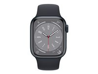 Apple Watch Series 8 (GPS + Cellular) - midnattsaluminium - smart klocka med sportband - midnatt - 32 GB MNHV3FD/A