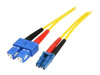 StarTech.com 1m Fiber Optic Cable - Single-Mode Duplex 9/125 - LSZH - LC/SC - OS1 - LC to SC Fiber Patch Cable (SMFIBLCSC1) - nätverkskabel - 1 m SMFIBLCSC1