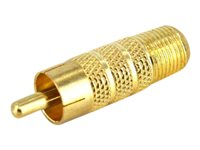 StarTech.com One-piece RCA to F Type Coaxial Cable - M/F - Gold-plated RCA to RG6 F Type Coax Cable Adapter (RCACOAXMF) - videokort - sammansatt video RCACOAXMF