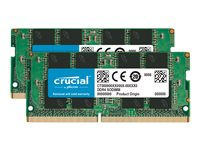 Crucial - DDR4 - sats - 64 GB: 2 x 32 GB - SO DIMM 260-pin - 3200 MHz / PC4-25600 - ej buffrad CT2K32G4SFD832A