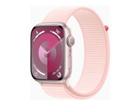 Apple Watch Series 9 (GPS) - rosa aluminium - smart klocka med sportögla - ljusrosa - 64 GB MR9J3DH/A