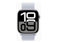 Apple Watch Series 10 (GPS) - silveraluminium - smart klocka med sportögla - blue cloud - 64 GB MWWN3QN/A