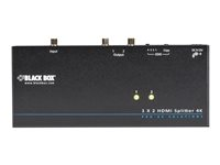 Black Box 4K HDMI Splitter 1 x 2 - video/audiosplitter - 2 portar - rackmonterbar - TAA-kompatibel VSP-HDMI1X2-4K