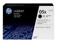 HP 05X - 2-pack - Lång livslängd - svart - original - LaserJet - tonerkassett (CE505XD) CE505XD