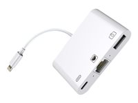 MicroConnect Lightning till Ethernet / USB-C / USB-A - Lightning / USB / nätverk LIGHT-HUB2