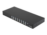 StarTech.com 1U hyllmonterbart USB KVM-switch-paket med 16 portar, OSD och kablar - omkopplare för tangentbord/video/mus - 16 portar SV1631DUSBUK