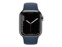 Apple Watch Series 7 (GPS + Cellular) - grafit rostfritt stål - smart klocka med sportband - abyss blue - 32 GB MKJ13B/A