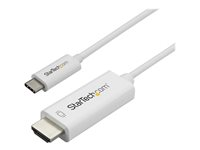 StarTech.com 6ft (2m) USB C to HDMI Cable, 4K 60Hz USB Type C to HDMI 2.0 Video Adapter Cable, Thunderbolt 3 Compatible, Laptop to HDMI Monitor/Display, DP 1.2 Alt Mode HBR2 Cable, White - 4K USB-C Video Cable (CDP2HD2MWNL) - extern videoadapter - VL100 - vit CDP2HD2MWNL