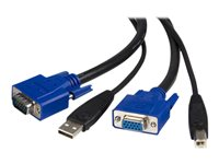 StarTech.com 2-in-1 Universal USB KVM Cable - Video / USB cable - HD-15 (VGA), USB Type B (M) to USB, HD-15 (VGA) - 15 ft - SVUSB2N1_15 - video/USB-kabel - 4.6 m SVUSB2N1_15