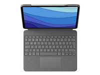 Logitech Combo Touch - tangentbord och foliefodral - med pekdyna - QWERTY - USA, internationellt - oxford-grå Inmatningsenhet 920-010257