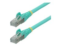 StarTech.com 1.5m CAT6a Ethernet Cable - Aqua - Low Smoke Zero Halogen (LSZH) - 10GbE 500MHz 100W PoE++ Snagless RJ-45 w/Strain Reliefs S/FTP Network Patch Cord - patch-kabel - 1.5 m - havsblå NLAQ-150-CAT6A-PATCH