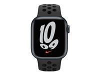 Apple Watch Nike Series 7 (GPS) - midnattsaluminium - smart klocka med Nike sportband - antracit/svart - 32 GB MKN43B/A