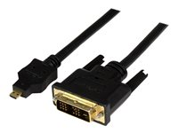 StarTech.com 1 m Micro HDMI till DVI-kabel - Micro HDMI till DVI-kabeladapter - Micro HDMI Type-D enhet till DVI-D Single Link monitor/skärm/projektor Videokonverterarkabel - Hållbar - adapterkabel - HDMI / DVI - 1 m HDDDVIMM1M