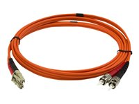 StarTech.com 2m Fiber Optic Cable - Multimode Duplex 50/125 - LSZH - LC/ST - OM2 - LC to ST Fiber Patch Cable - patch-kabel - 2 m - orange 50FIBLCST2