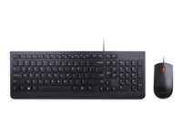 Lenovo Essential Wired Combo - sats med tangentbord och mus - AZERTY - Belgien engelska Inmatningsenhet 4X30L79887
