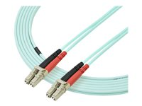 StarTech.com 3m Fiber Optic Cable - 10 Gb Aqua - Multimode Duplex 50/125 - LSZH - LC/LC - OM3 - LC to LC Fiber Patch Cable - patch-kabel - 3 m - havsblå A50FBLCLC3