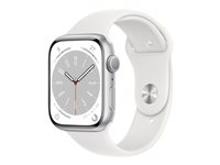 Apple Watch Series 8 (GPS) - silveraluminium - smart klocka med sportband - vit - 32 GB MP6N3DH/A