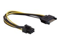 Delock - strömkabel - SATA-ström till 6-stifts PCIe-ström - 21 cm 82924