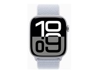 Apple Watch Series 10 (GPS + Cellular) - silveraluminium - smart klocka med sportögla - blue cloud - 64 GB MWY23QN/A