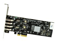 StarTech.com PCI Express (PCIe) SuperSpeed USB 3.0-kortadapter med 4 portar och 2 dedicerade kanaler på 5 Gbps – UASP – SATA/LP4-ström - USB-adapter - PCIe x4 - USB 3.0 x 4 PEXUSB3S42V