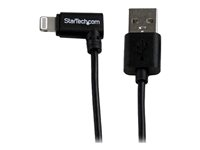 StarTech.com 2m 6ft Angled Black Apple 8-pin Lightning to USB Cable for iPhone iPod iPad - Angled Lightning Cable - Charge & Sync - 2 m (USBLT2MBR) - Lightning-kabel - Lightning / USB - 2 m USBLT2MBR