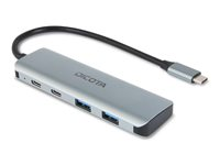 DICOTA - hubb - 10 Gbps, 4-i-1 USB C, hög hastighet - 4 portar D32061