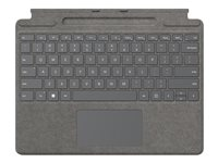 Microsoft Surface Pro Signature Keyboard - tangentbord - med pekplatta, accelerometer, Förvarings- och laddningsfack för Surface Slim Pen 2 - QWERTZ - tysk - platina 8XA-00065