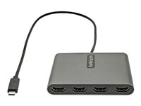StarTech.com USB C till 4 HDMI-adapter - Externa video- och grafikkort - USB Type-C till dongel för Quad HDMI-skärmadapter - 1080p 60 Hz - Videokonverterare för flera skärmar - Endast Windows - adapterkabel - HDMI / USB - 50 cm USBC2HD4