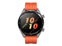 Huawei Watch GT Active - titangrått rostfritt stål - smart klocka med rem - orange - 128 MB 55023804