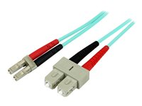 StarTech.com 1m Fiber Optic Cable - 10 Gb Aqua - Multimode Duplex 50/125 - LSZH - LC/SC - OM3 - LC to SC Fiber Patch Cable - patch-kabel - 1 m - havsblå A50FBLCSC1