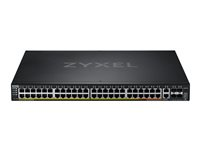 Zyxel XGS2220 Series XGS2220-54HP - switch - 48-portars GbE L3-åtkomst, NebulaFLEX Cloud med 6 10 G uplink - 54 portar - Administrerad - rackmonterbar XGS2220-54HP-EU0101F