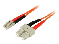 StarTech.com 1m Fiber Optic Cable - Multimode Duplex 50/125 - LSZH - LC/SC - OM2 - LC to SC Fiber Patch Cable (50FIBLCSC1) - nätverkskabel - 1 m 50FIBLCSC1