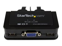 StarTech.com VGA 2 portar USB-kabel med KVM-switch - USB-driven med fjärrswitch - omkopplare för tangentbord/video/mus - 2 portar SV211USB