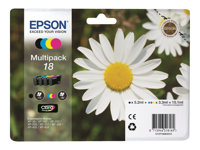 Epson 18 Multipack - 4-pack - svart, gul, cyan, magenta - original - bläckpatron C13T18064012