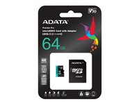ADATA Premier Pro V30S - flash-minneskort - 64 GB - mikroSDXC UHS-I AUSDX64GUI3V30SA2-RA1