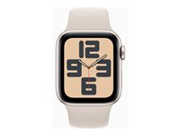 Apple Watch SE (GPS + Cellular) 2a generation - stjärnljusaluminium - smart klocka med sportband - starlight - 32 GB MRG13QF/A