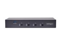 StarTech.com 4-Port KM Switch with Mouse Roaming, USB Switch for Keyboard/Mouse, 3.5mm and USB Audio, Peripheral Sharing for 4 Computers, USB 3.0 Switcher, TAA Compliant - Hotkey/Pushbutton Switching (P4A20132-KM-SWITCH) - omkopplare för tangentbord/mus - 2 portar - TAA-kompatibel P4A20132-KM-SWITCH
