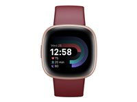 Fitbit Versa 4 - kopparros - smart klocka med band - beet juice FB523RGRD