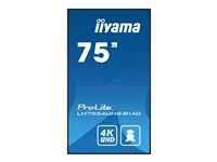 iiyama ProLite LH7554UHS-B1AG 75" Klass (74.5" visbar) LED-bakgrundsbelyst LCD-skärm - 4K - för digital skyltning LH7554UHS-B1AG