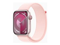 Apple Watch Series 9 (GPS + Cellular) - rosa aluminium - smart klocka med sportögla - ljusrosa - 64 GB MRMM3DH/A