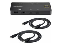 StarTech.com 2-Port USB-C KVM Switch, Single-4K 60Hz HDMI Monitor, Dual-100W Power Delivery Pass-through Ports, Bus Powered, USB Type-C/USB4/Thunderbolt 3/4 Compatible - Small Form Factor (C2-H46-UC2-PD-KVM) - omkopplare för tangentbord/video/mus - 2 portar C2-H46-UC2-PD-KVM
