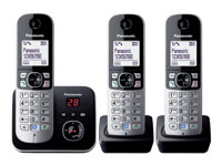 Panasonic KX-TG6823 - trådlös telefon - svarssysten med nummerpresentation + 2 extra handuppsättningar KX-TG6823GB