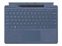 Microsoft Surface Pro Signature Keyboard - tangentbord - med pekplatta, accelerometer, Förvarings- och laddningsfack för Surface Slim Pen 2 - QWERTZ - tysk - safir - med Slim Pen 2 8X6-00101