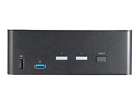 StarTech.com 2-ports HDMI KVM-switch för dubbla skärmar - 4K 60 Hz Ultra HD HDR - Desktop 4K HDMI 2.0 KVM-switch med 2 portar USB 3.0-hubb (5 Gbit/s) och 4x USB 2.0 HID, ljud - Snabbtangenter för omkoppling - TAA - omkopplare för tangentbord/video/mus/ljud - 2 portar - TAA-kompatibel SV231DHU34K6