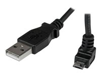 StarTech.com 2m Micro USB Cable Cord - A to Up Angle Micro B - Up Angled Micro USB Cable - 1x USB A (M), 1x USB Micro B (M) - Black (USBAUB2MU) - USB-kabel - mikro-USB typ B till USB - 2 m USBAUB2MU